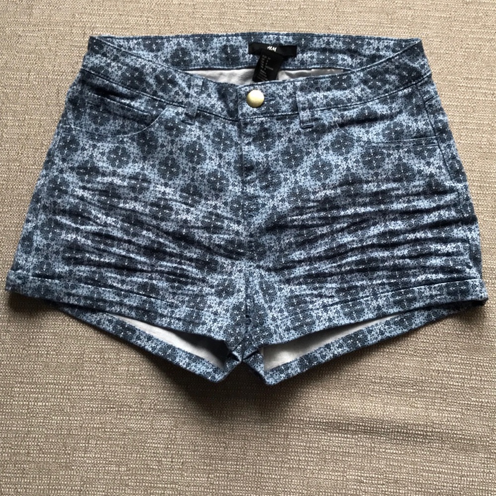 NWT H&M high waisted blue shorts 4